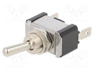 Switch: toggle; Pos: 2; SPST; ON-OFF; 20A/12VDC; TA/TA1; 0÷65°C; 50mΩ SWITCH COMPONENTS