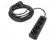 Extension lead; 3x1.5mm2; Len: 10m; PVC; black; Sockets no: 4; 16A JONEX