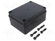 Enclosure: multipurpose; X: 110mm; Y: 150mm; Z: 70mm; black; IP65 PAWBOL