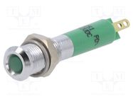 Indicator: LED; superflat; green; 12VDC; Ø6mm; IP40; metal,plastic CML INNOVATIVE TECHNOLOGIES