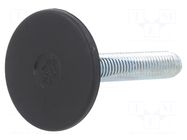 Foot; rigid,with lever; Base dia: 40mm; M10; technopolymer PA ELESA+GANTER