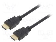 Cable; HDMI 1.4; HDMI plug,both sides; 0.5m; black; 30AWG Goobay