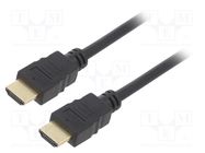 Cable; HDMI 1.4; HDMI plug,both sides; 3m; black; 30AWG; Core: CCS Goobay