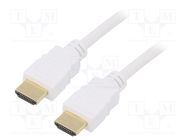 Cable; HDCP 2.2,HDMI 2.0; HDMI plug,both sides; PVC; 1.5m; white Goobay