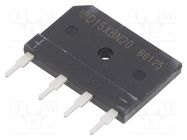 Bridge rectifier: single-phase; Urmax: 200V; If: 15A; Ifsm: 200A SHINDENGEN