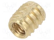 Threaded insert; brass; M3; BN 37915; L: 5.25mm; for plastic TAPPEX