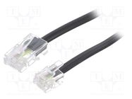 Cable: telephone; RJ11 plug,RJ45 plug; 15m; black Goobay