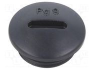 Stopper; PG9; IP56; polyamide; black; Thread: PG; 6mm; -25÷60°C BM GROUP