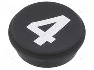Button; round; Ø21mm; black; Button marking: 4; 09 EAO