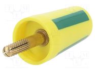 Connector: 4mm banana; adapter; 32A; yellow-green; 42mm STÄUBLI