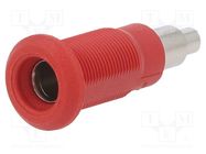 Connector: 4mm banana; socket; 25A; red; nickel plated STÄUBLI