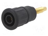 Connector: 4mm banana; socket; 32A; 1kV; black STÄUBLI