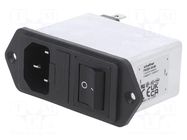 Connector: AC supply; socket; male; Inom: 10A; Ir: 373uA; 250VAC SCHAFFNER
