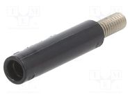 Connector: 4mm banana; adapter,socket; 32A; 600V; black; insulated STÄUBLI