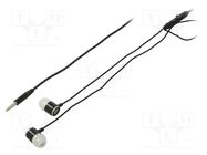 Headphones with microphone; black; Jack 3,5mm; in-ear; 0.9m GEMBIRD