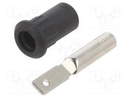 Connector: 4mm banana; socket; 25A; 30VAC; 60VDC; black; on panel STÄUBLI