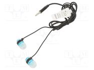 Headphones with microphone; black,blue; Jack 3,5mm; in-ear; 1.2m GEMBIRD