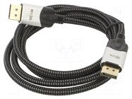 Cable; DisplayPort plug,both sides; PVC; textile; 1.5m; black VCOM