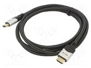 Cable; HDCP 2.2,HDMI 2.1; HDMI plug,both sides; PVC; textile VCOM