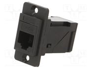 Coupler; DUALSLIM; Cat: 5e; Layout: 8p8c; RJ45 socket,both sides CLIFF