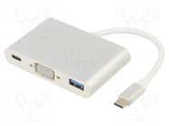 Adapter; USB 3.0,USB 3.1; nickel plated; 0.1m; white; 5Gbps; white VCOM