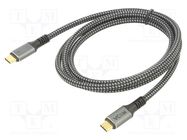 Cable; Thunderbolt 3,USB 4.0; USB C plug,both sides; 1.2m; PVC VCOM