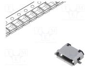 Connector: USB B micro; socket; SMT; PIN: 5; horizontal; USB 2.0 GCT