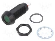 Indicator: LED; flat; green; 5÷6VDC; Ø12.7mm; IP67; connectors MARL