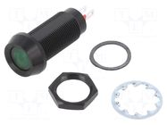 Indicator: LED; flat; green; 5÷6VDC; Ø12.7mm; IP67; connectors MARL
