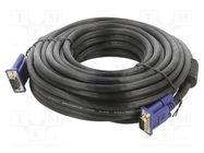 Cable; D-Sub 15pin HD plug,both sides; black; 15m; Øcable: 8mm 