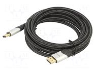 Cable; DisplayPort plug,both sides; PVC; textile; 3m; black VCOM