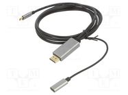 Adapter; USB 3.0,USB 3.1; gold-plated; 1.8m; black; PVC VCOM