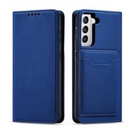 Magnet Card Case Case for Samsung Galaxy S22 + (S22 Plus) Pouch Wallet Card Holder Blue, Hurtel