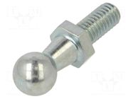 Mounting element for gas spring; zinc plated steel; 10mm PNEUMAT