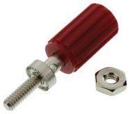 BINDING POST, 15A, #6-32, STUD, RED