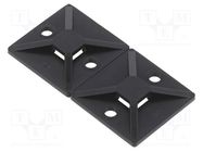 Holder; screw,self-adhesive; black; cable ties HELLERMANNTYTON