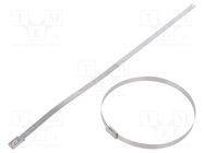 Cable tie; L: 362mm; W: 7.9mm; acid resistant steel AISI 316; 2kN HELLERMANNTYTON