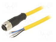 Connection lead; M12; PIN: 5; straight; plug; 250VAC; 4A; PVC; IP68 MUELLER ELECTRIC