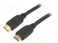 Cable; HDMI plug,both sides; PVC; 3m; black; HDMI 2.0; black; 32AWG VCOM