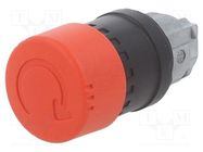 Switch: emergency stop; 22mm; Stabl.pos: 2; red; none; IP66; Pos: 2 