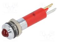 Indicator: LED; prominent; red; 12VDC; Ø8mm; IP67; metal,plastic CML INNOVATIVE TECHNOLOGIES