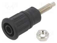 Connector: 4mm banana; socket; 32A; 1kV; black; nickel plated STÄUBLI