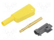 Connector: 4mm banana; 32A; 1kV; yellow; gold-plated STÄUBLI