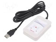 RFID reader; 4.3÷5.5V; USB; antenna; Range: 100mm; 88x56x18mm; ABS ELATEC