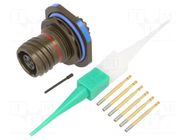 Connector: military; socket; female; PIN: 6; straight; crimped; 5A AMPHENOL AIR