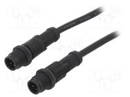 Cable: for sensors/automation; PIN: 4; M12-M12; D code-Ethernet AMPHENOL LTW