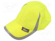 High-visibility cap; adjustable,vented; Size: 56÷61mm; yellow VIZWELL