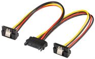 PC Y Power Cable/Adapter, SATA 1x Male to 2x Female 90°, 0.2 m - SATA Standard female  > 2 SATA-Standard male 90°