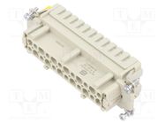 Connector: HDC; contact insert; female; Han® ES; PIN: 24; 24+PE HARTING