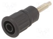 Connector: 4mm banana; socket; 32A; 1kV; black; on panel,push-in STÄUBLI